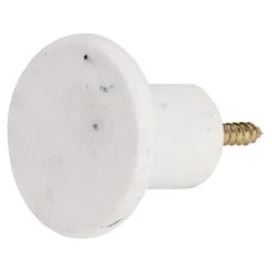 Patère Murale Ronde Imitation Marbre Blanc Polyrésine Ø5cm