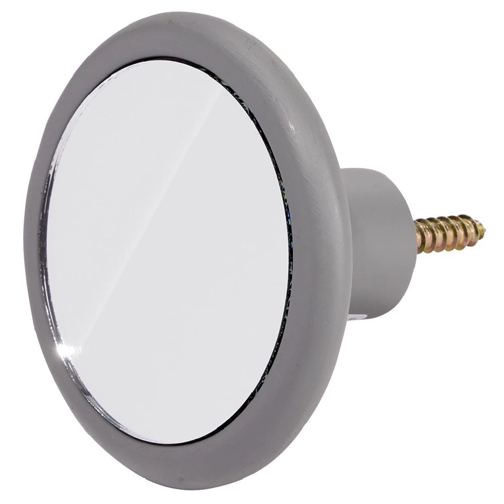 Patère Murale Ronde Miroir Contour Gris Ø8cm 1 Patère Murale Ronde Miroir Contour Gris Ø8cm
