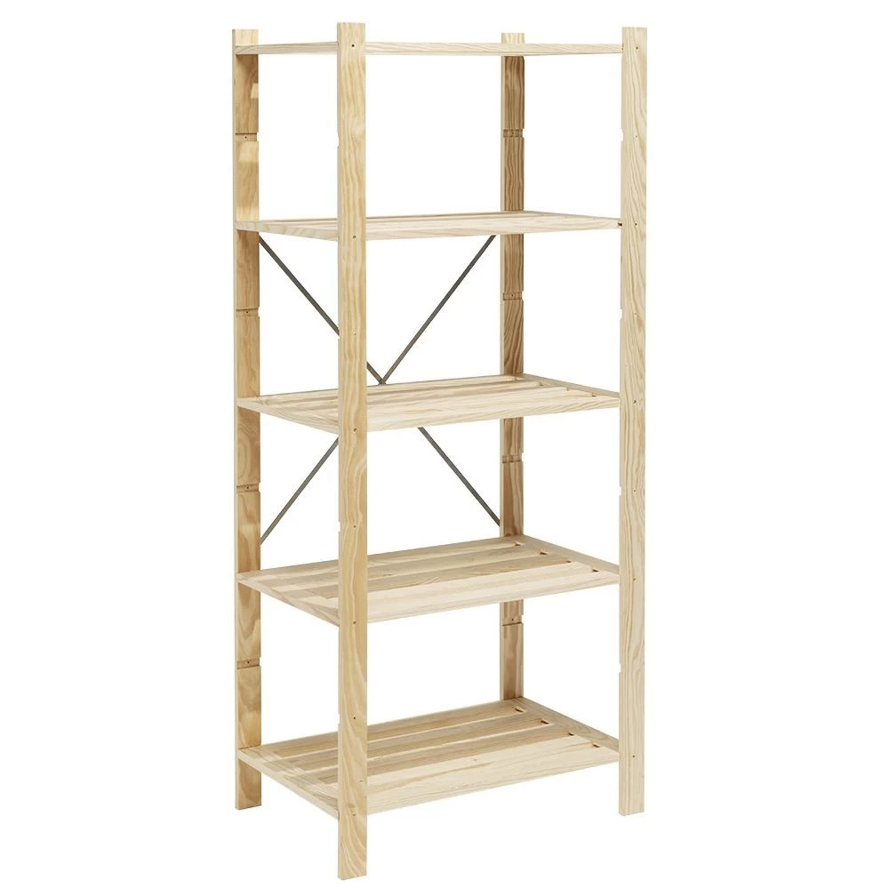Étagère Charge Lourde En Pin 5 Niveaux 75x50xH170 Cm 2 Étagère Charge Lourde En Pin 5 Niveaux 75x50xH170 Cm – Image 2