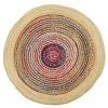 Tapis Rond Jute Et Coton Cercle Multicolore Ø90cm