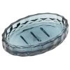 Porte-savon En Verre Effet Cristallin Bleu 12x8xH2,5cm