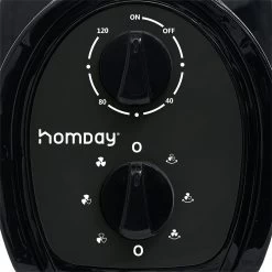 Ventilateur Tour Oscillant Noir 24x24xH75cm 45W