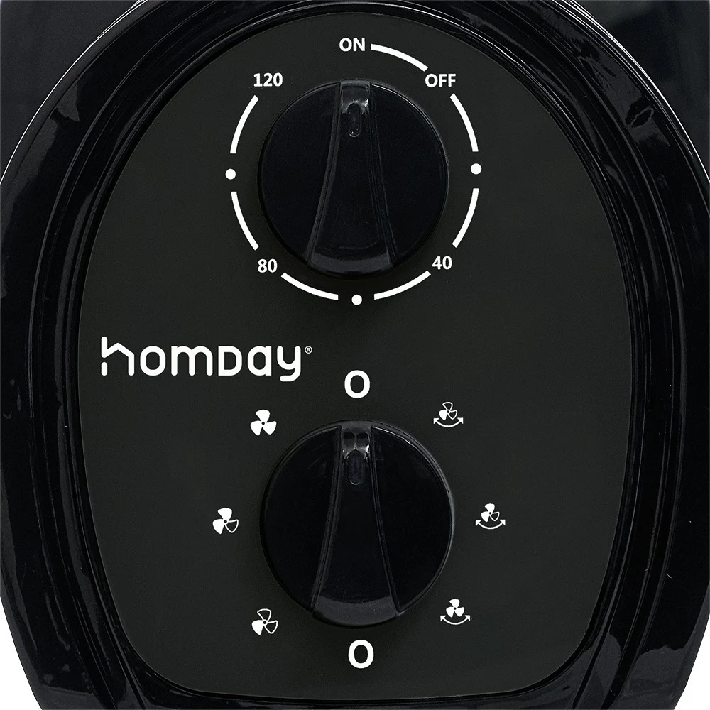 Ventilateur Tour Oscillant Noir 24x24xH75cm 45W 1 Ventilateur Tour Oscillant Noir 24x24xH75cm 45W