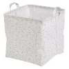Panière Cubox Coton Imprimé 31x31x31cm Blanc Et Beige
