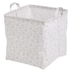 Panière Cubox Coton Imprimé 31x31x31cm Blanc Et Beige