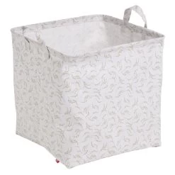 Panière Cubox Coton Imprimé 31x31x31cm Blanc Et Beige -Vous ne pouvez pas battre les meubles. 606519 morePictures 01