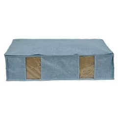 Housse De Rangement Dessous De Lit Bleu - L65 X L45 X H15,5 Cm