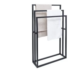 Porte Serviette 3 Niveaux Métal Noir