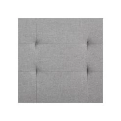 Lit Double MATHIEU 140 X 190 Cm Capitonné Avec Sommier Revêtement En Tissu Gris