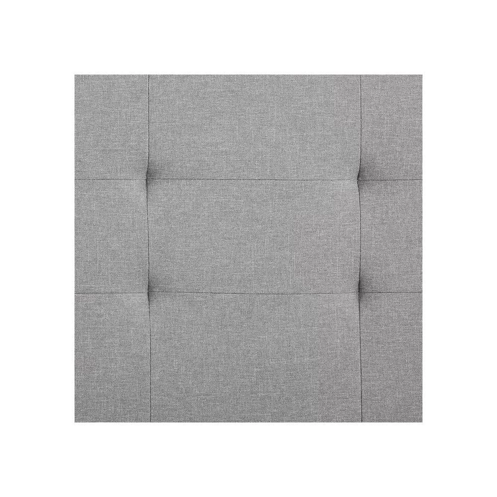 Lit Double MATHIEU 140 X 190 Cm Capitonné Avec Sommier Revêtement En Tissu Gris 1 Lit Double MATHIEU 140 X 190 Cm Capitonné Avec Sommier Revêtement En Tissu Gris