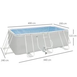Piscine Tubulaire Hors Sol Rectangulaire Avec Filtre Dim. 440L X 240l X 122H Cm Acier PVC Gris Clair -Vous ne pouvez pas battre les meubles. 6603172e1dabef4677f6707ee8d82b97 none 9e6b640304f29683d229a1bbc63fcd90 9e6b640