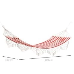 Hamac De Voyage Portable Style Hippie Chic Toile De Hamac Dim. 2L X 1l M Coton Polyester Rouge Crème Rayé -Vous ne pouvez pas battre les meubles. 6acacfb90f792bae6f4feaac5e1238b7 none 68883f2e675ca0393c7d6aace800464e 68883f2