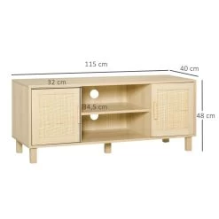 Meuble TV Banc TV 2 Niches 2 Placards Porte Cannage En Rotin Dim. 115L X 40l X 48H Cm MDF Aspect Bois Clair -Vous ne pouvez pas battre les meubles. 7428533554c2b4138cc44d0f813f963b none 49234eb9959822ce618df4c64a01408a 49234eb