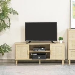 Meuble TV Banc TV 2 Niches 2 Placards Porte Cannage En Rotin Dim. 115L X 40l X 48H Cm MDF Aspect Bois Clair -Vous ne pouvez pas battre les meubles. 7428533554c2b4138cc44d0f813f963b none c6321ec22a9dce0e83762c41054783d2 c6321ec