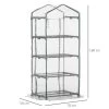 Serre De Jardin Balcon étagère Serre 4 Niveaux 0,7L X 0,5l X 1,6H M Acier époxy Bâche Amovible PVC Haute Densité Transparente
