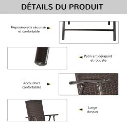 Tabourets De Bar Pliable Style Colonial - Lot De 4 Tabourets De Bar - Repose-pied + Accoudoirs - Métal époxy Résine Tressée Chocolat -Vous ne pouvez pas battre les meubles. 7f38facce7923ea63eae6c0a7229dafb none 5c2d4b96a96809421a945a7f5c8a2ce4 5c2d4b9
