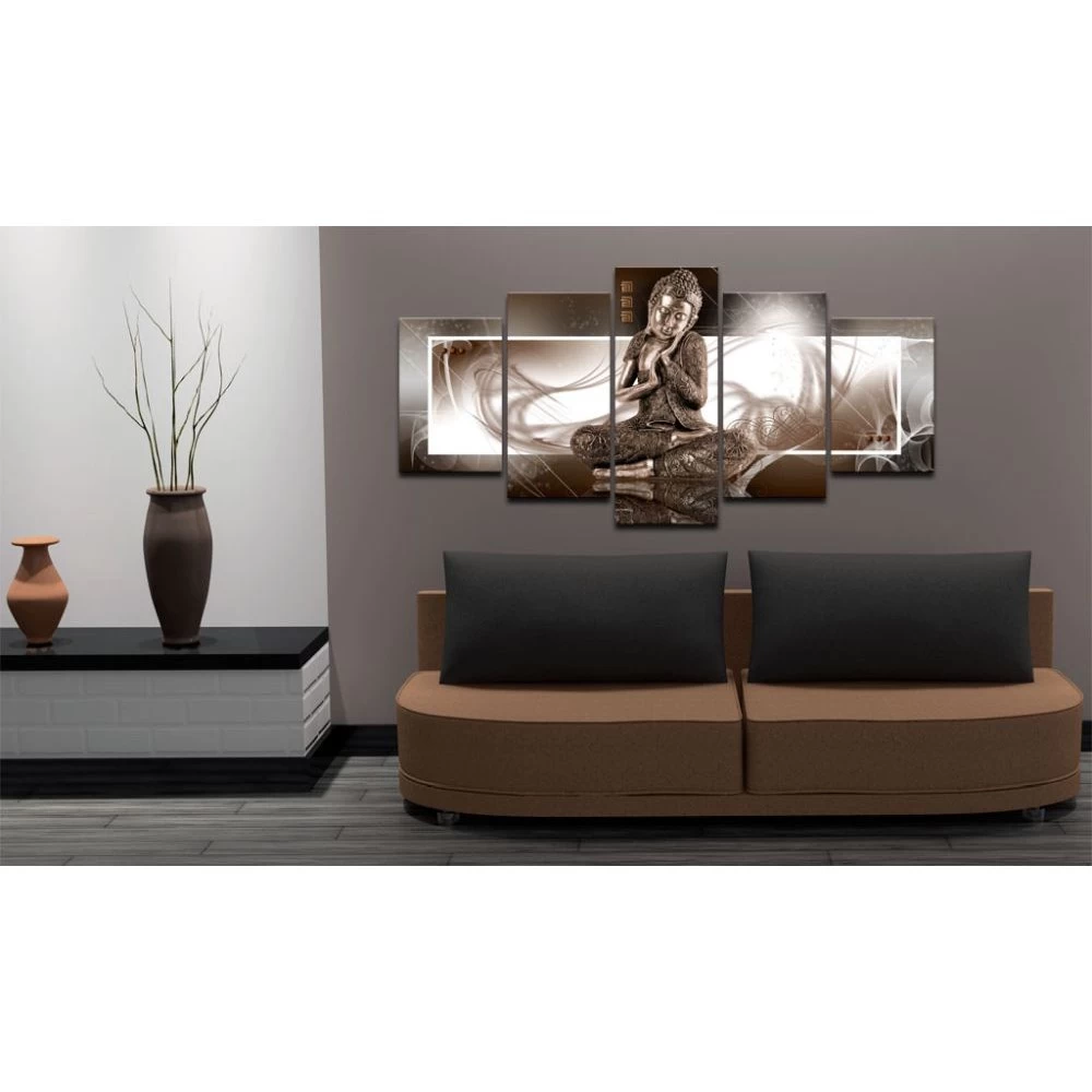 Tableau 5 Panneaux Bouddha Zen Bronze 2 Tableau 5 Panneaux Bouddha Zen Bronze – Image 2