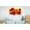 Tableau Triptyque Coquelicots Fond Orange Et Blanc