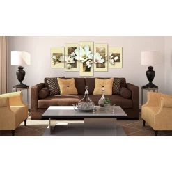 Tableau 5 Panneaux Texture Et Magnolias -Vous ne pouvez pas battre les meubles. 809998 morePictures 1