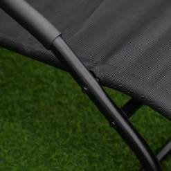 Chaise Longue Transat Design - Assise, Dossier Ergonomique, Accoudoirs - Métal époxy Textilène Noir