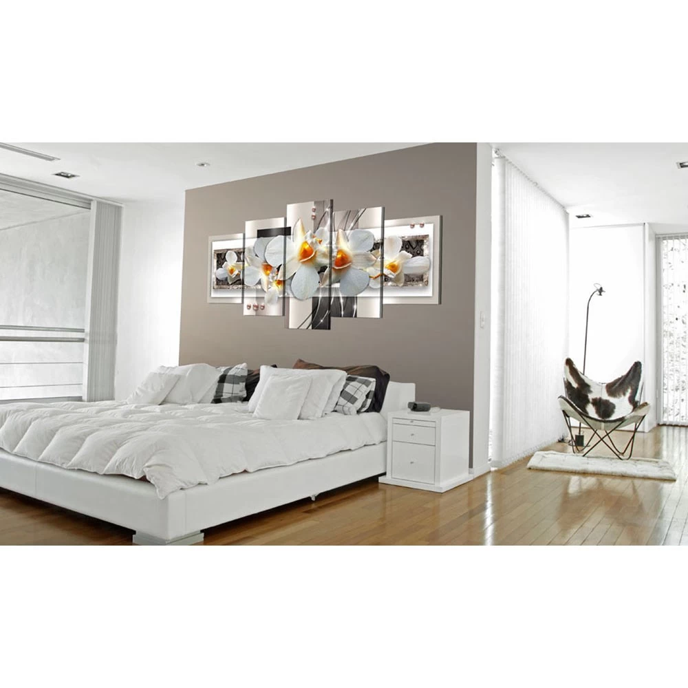 Tableau 5 Panneaux Fleurs Blanches 1 Tableau 5 Panneaux Fleurs Blanches