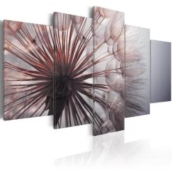 Tableau 5 Panneaux Pissenlit Souffle éphémère