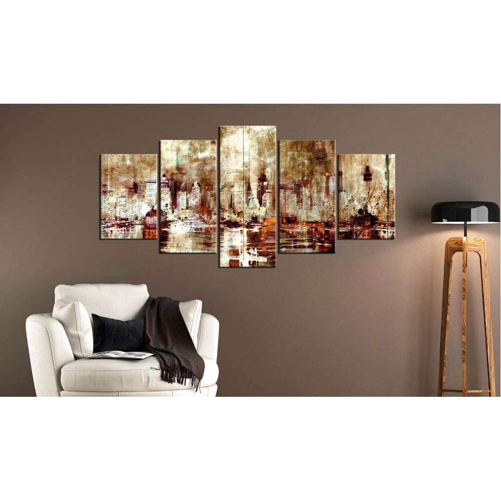 Tableau 5 Panneaux Gratte-ciel Viellis Villes Des Ombres 3 Tableau 5 Panneaux Gratte-ciel Viellis Villes Des Ombres – Image 3