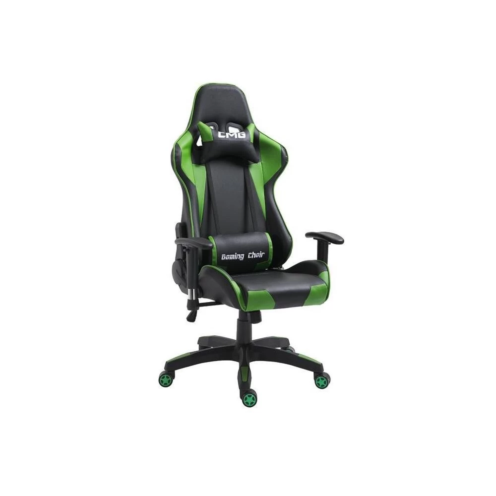 Chaise De Bureau GAMING Revêtement Synthétique Noir Et Vert 5 Chaise De Bureau GAMING Revêtement Synthétique Noir Et Vert – Image 5