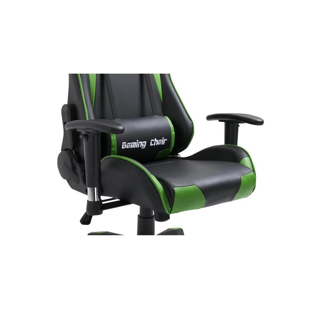 Chaise De Bureau GAMING Revêtement Synthétique Noir Et Vert 4 Chaise De Bureau GAMING Revêtement Synthétique Noir Et Vert – Image 4