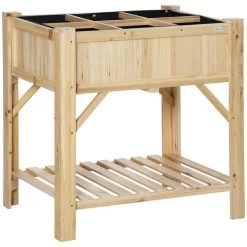 Jardinière Sur Pieds - Carré Potager Avec étagère - Dim. 78L X 58l X 81H Cm - 6 Compartiments - Feutre Drainage Inclus - Bois Sapin Pré-huilé -Vous ne pouvez pas battre les meubles. 83591be7602bebf050cda0d1a480800d none b2e79f953839f1473d3df7548289de15 b2e79f9