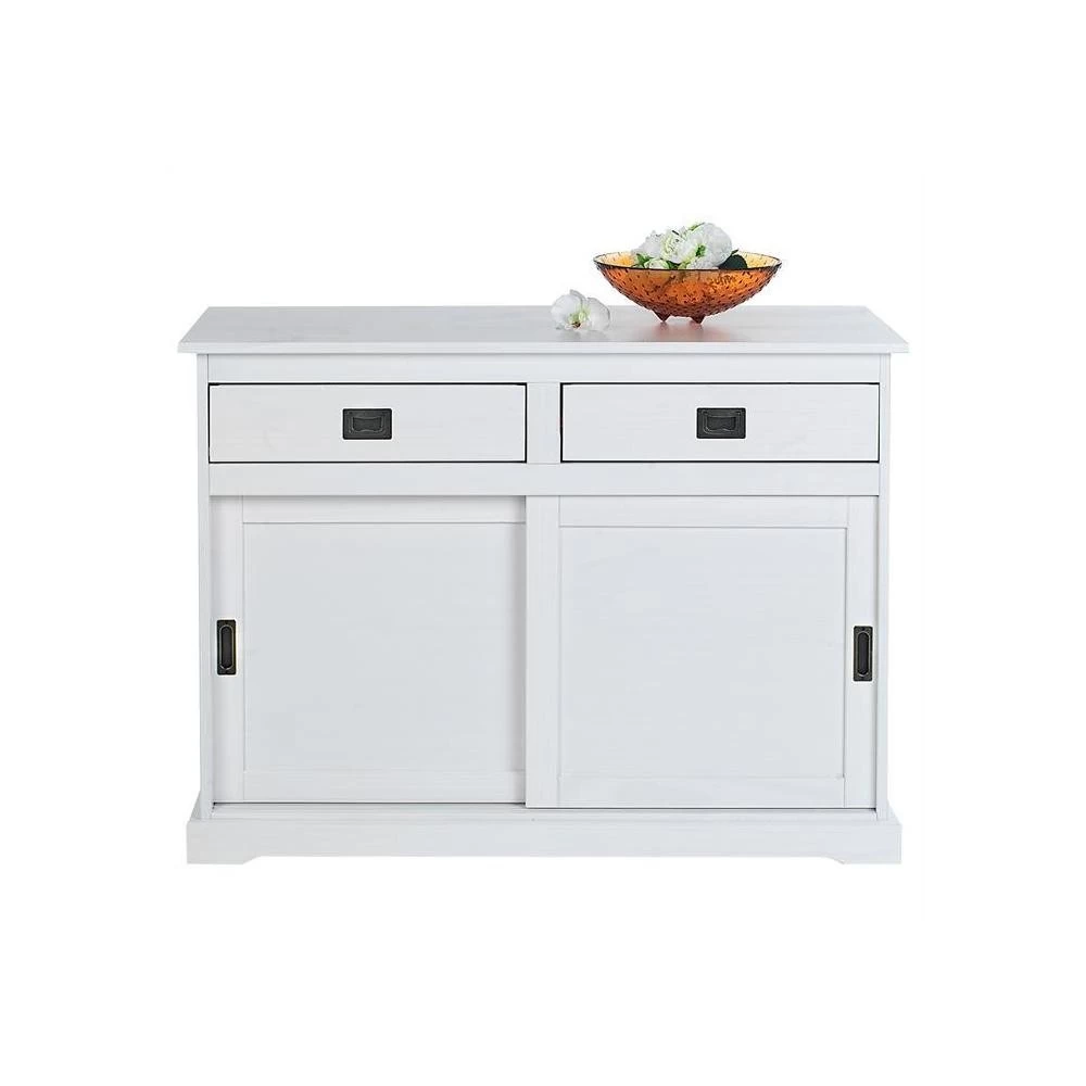Buffet SAVONA En Pin Massif 2 Tiroirs Et 2 Portes Lasuré Blanc 1 Buffet SAVONA En Pin Massif 2 Tiroirs Et 2 Portes Lasuré Blanc