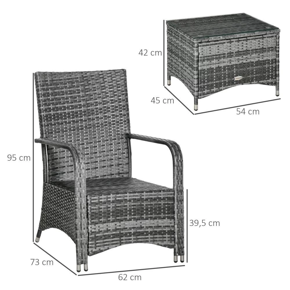 Ensemble 2 Fauteuils De Jardin Table Basse Plateau Verre Trempé Résine Tressée Imitation Rotin Coussins Et Housse Protection Inclus Gris 1 Ensemble 2 Fauteuils De Jardin Table Basse Plateau Verre Trempé Résine Tressée Imitation Rotin Coussins Et Housse Protection Inclus Gris