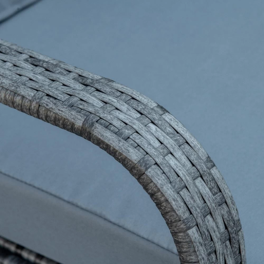 Ensemble 2 Fauteuils De Jardin Table Basse Plateau Verre Trempé Résine Tressée Imitation Rotin Coussins Et Housse Protection Inclus Gris 4 Ensemble 2 Fauteuils De Jardin Table Basse Plateau Verre Trempé Résine Tressée Imitation Rotin Coussins Et Housse Protection Inclus Gris – Image 4