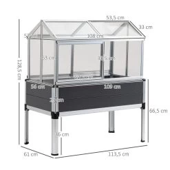 Mini Serre Sur Pieds Dim. 113L X 61l X 128H Cm - 4 Lucarnes, 2 Portes Coulissantes - Piètement Structure Alu. PVC Aspect Bois Gris Polycarbonate -Vous ne pouvez pas battre les meubles. 8a98efa86c05cd84e323b46778abb20e none f3dec1371a467dfec5ff907ca83f3dde f3dec13