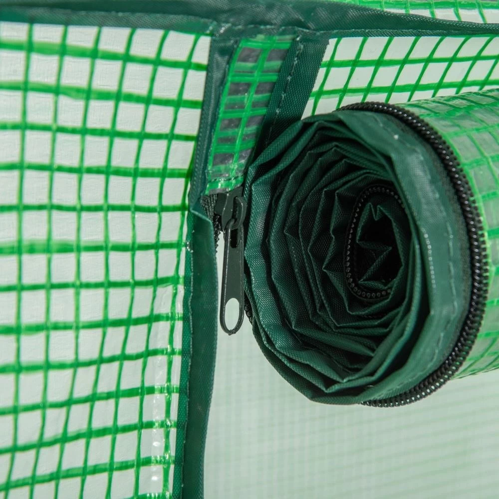 Serre De Jardin Serre à Tomates Anti-UV Dim. 100L X 51l X 170H Cm Porte Zipée Déroulante Métal Thermolaqué PE Vert 6 Serre De Jardin Serre à Tomates Anti-UV Dim. 100L X 51l X 170H Cm Porte Zipée Déroulante Métal Thermolaqué PE Vert – Image 6