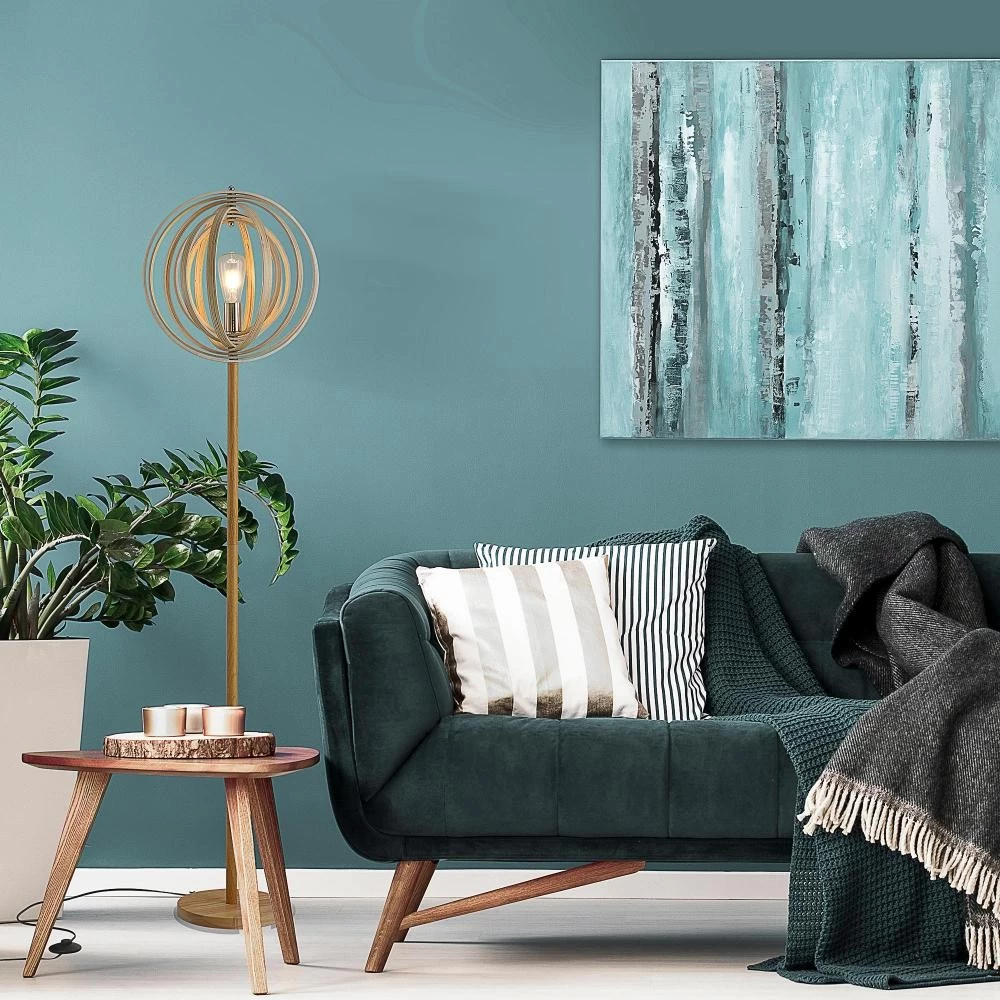 Lampadaire Sur Pied Circulaire 40 W Max. Abat-Jour Bois Naturel Clair Dim. Ø 38 X 160 Cm 7 Lampadaire Sur Pied Circulaire 40 W Max. Abat-Jour Bois Naturel Clair Dim. Ø 38 X 160 Cm – Image 7