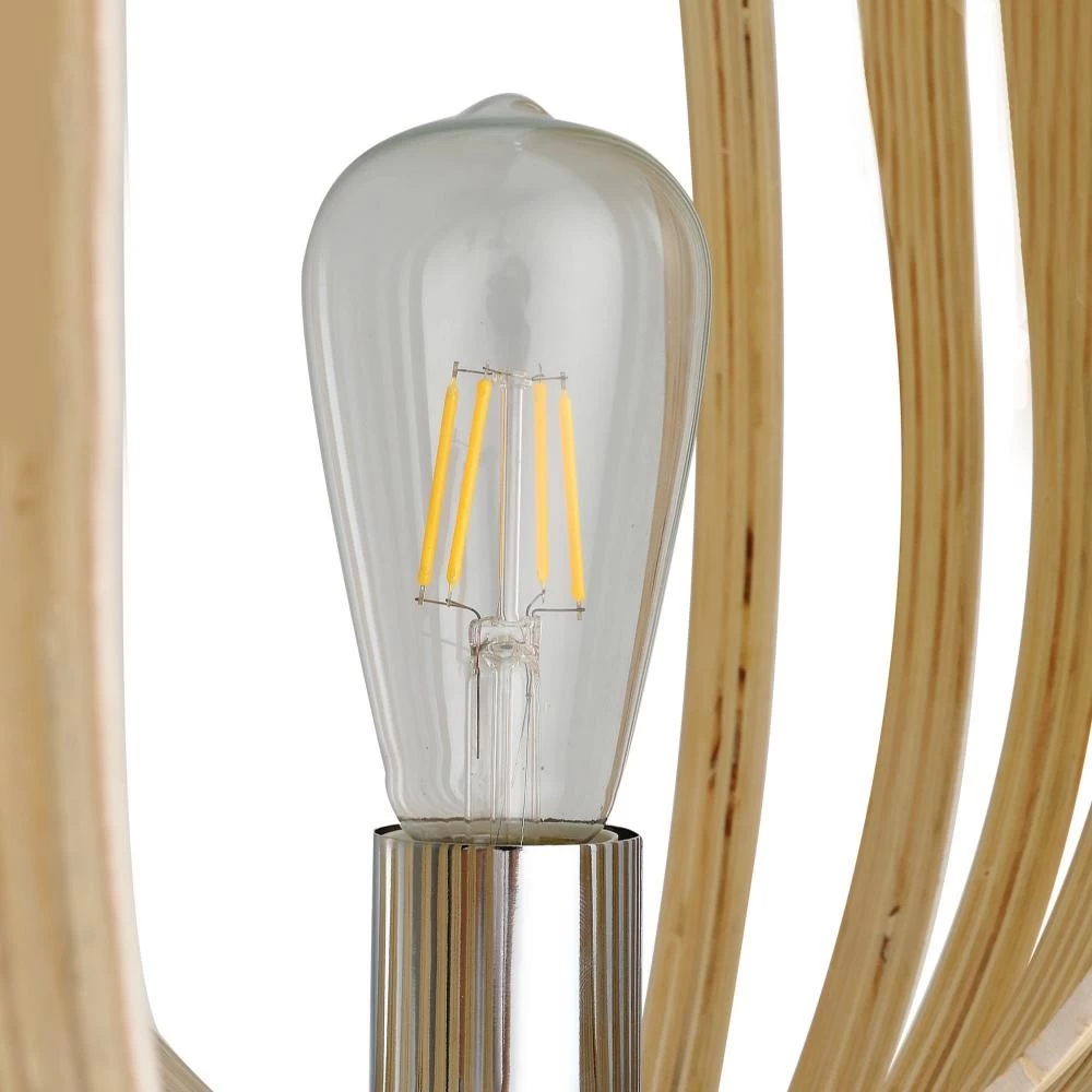 Lampadaire Sur Pied Circulaire 40 W Max. Abat-Jour Bois Naturel Clair Dim. Ø 38 X 160 Cm 4 Lampadaire Sur Pied Circulaire 40 W Max. Abat-Jour Bois Naturel Clair Dim. Ø 38 X 160 Cm – Image 4