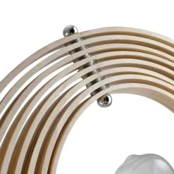 Lampadaire Sur Pied Circulaire 40 W Max. Abat-Jour Bois Naturel Clair Dim. Ø 38 X 160 Cm