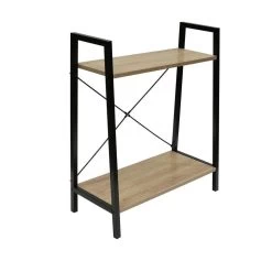 Étagère 2 Niveaux Bois Et Métal