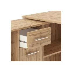 Bureau D'angle CARMEN Avec Meuble De Rangement Décor Chêne Sauvage