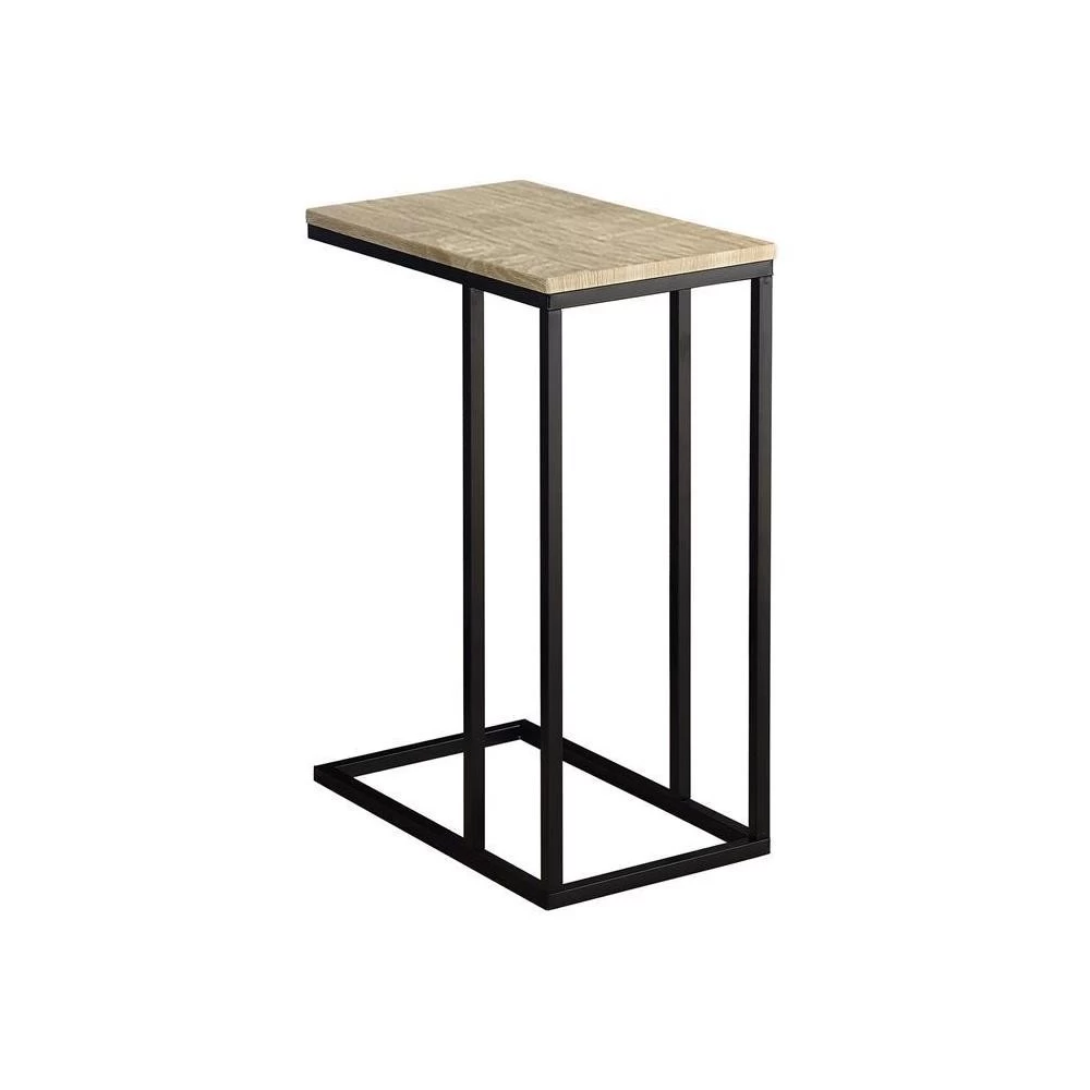 Table D'appoint Rectangulaire DEBORA En Métal Noir Et Décor Chêne Sonoma 2 Table D'appoint Rectangulaire DEBORA En Métal Noir Et Décor Chêne Sonoma – Image 2