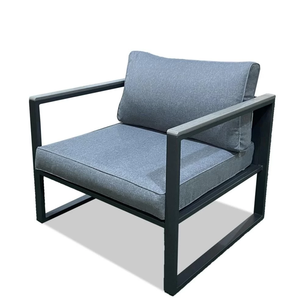 Salon De Jardin Aluminium Et Polywood 5 Places Couleur Gris - VINCENNES 2 Salon De Jardin Aluminium Et Polywood 5 Places Couleur Gris - VINCENNES – Image 2