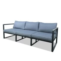 Salon De Jardin Aluminium Et Polywood 5 Places Couleur Gris - VINCENNES