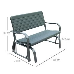 Banc à Bascule De Jardin 2 Places - Accoudoirs, Assise, Dossier Ergonomique - Métal époxy HDPE Effet Grain Bois Vert Fougère -Vous ne pouvez pas battre les meubles. 945bf916695c9bb98b77a1a516bf0d68 none 41a61a8802238a30ff9f8a5440bac953 41a61a8