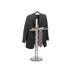 Valet FABIO En Métal Laqué Et MDF Décor Blanc Mat