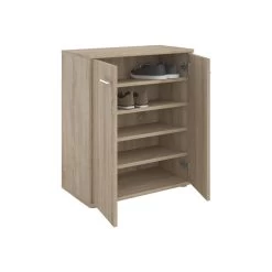 Meuble à Chaussures OLYMPE En Mélaminé Décor Chêne Sonoma