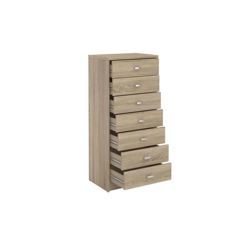 Commode Chiffonnier DONIA En Mélaminé Décor Chêne Sonoma 2 Commode Chiffonnier DONIA En Mélaminé Décor Chêne Sonoma – Image 2