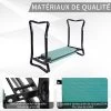 Tabouret De Jardin Pliable Agenouilloir De Jardin Siège Jardinage Avec Coussin Acier EVA Noir Vert