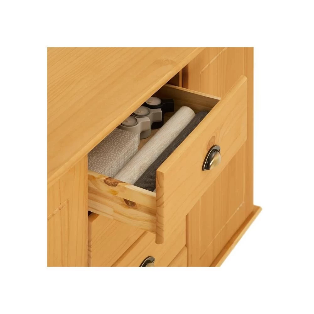 Buffet COLMAR En Pin Massif 4 Tiroirs Et 2 Portes Finition Teintée Et Cirée 7 Buffet COLMAR En Pin Massif 4 Tiroirs Et 2 Portes Finition Teintée Et Cirée – Image 7