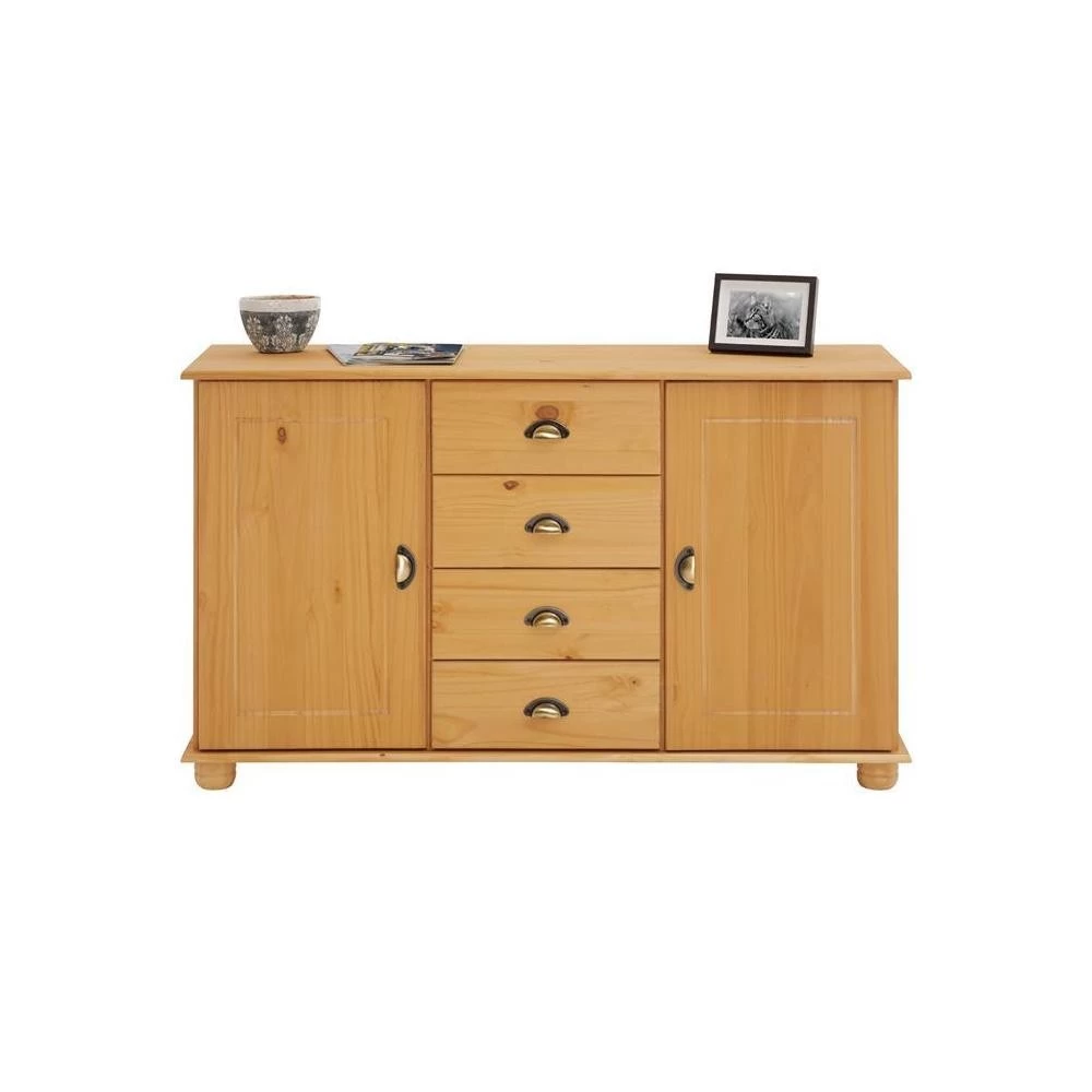 Buffet COLMAR En Pin Massif 4 Tiroirs Et 2 Portes Finition Teintée Et Cirée 4 Buffet COLMAR En Pin Massif 4 Tiroirs Et 2 Portes Finition Teintée Et Cirée – Image 4